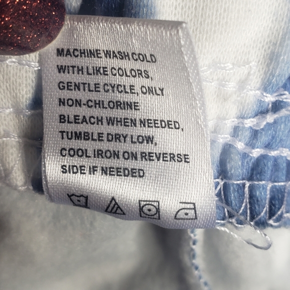 Tie Dye Sweatpants, Blue and White size Small - Picture 4 of 7